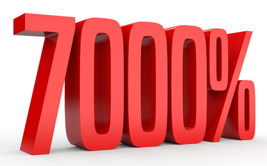 Seven thousand percent. 7000 %. 3d illustration.