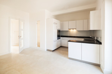 Interior of empty kitchen