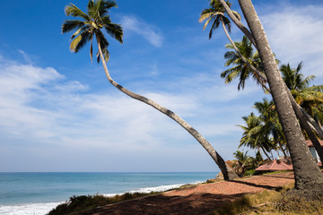 Sea view on sunny day. Part of Odayam beach, Varkala, India