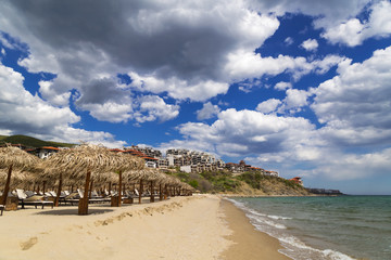 Beach of resort Saint Vlas at the Bulgarian Black Sea coast