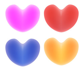 Obraz premium Multi-colored hearts on a white background