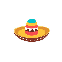 Traditional mexican hat symbol. Sombrero icon isolated on white background.