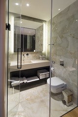 Modern luxury hotel bathroom interior