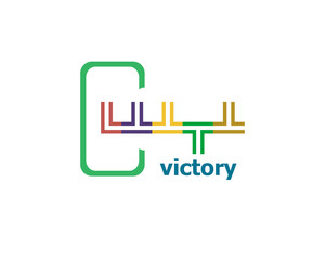 Text Victory. Business concept. Abstract Modern Signs for Banner, Poster or Card Design