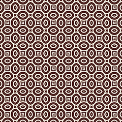 Outline seamless pattern with geometric figures. Ethnic wallpaper. Repeated ovals ornamental background