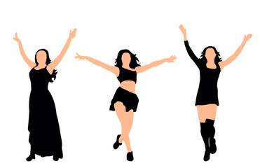 Fototapeta premium Illustration, vector, silhouette of dancing people