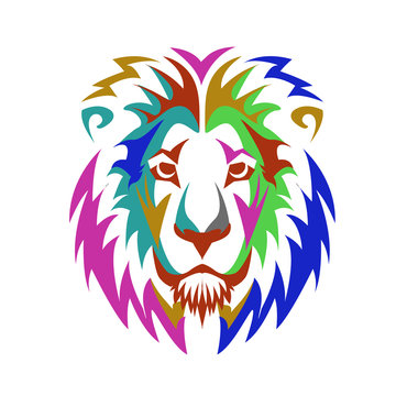 Creative illustration of a lion's head