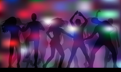 silhouette people dancing disco
