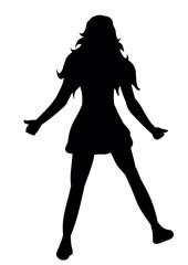 Fototapeta na wymiar Girl dancing silhouette party