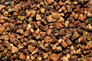 Food ingredients close up photography - crushed dried apples.