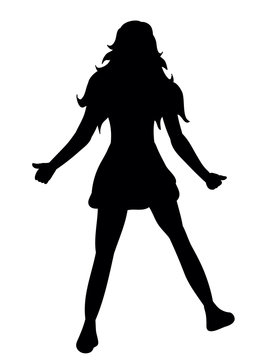 Girl dancing silhouette party