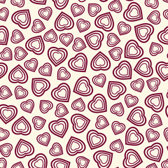Seamless pattern with stylized heart symbol. Romantic wallpaper. Happy Valentine's day, wedding, love concept