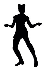 Vector, silhouette of a girl dancing at a disco