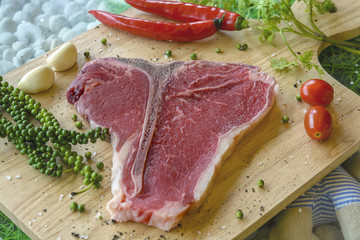T-bone cut for steak with thai herb