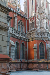 Obraz premium St. Nicholas Roman Catholic Cathedral and the National House of Organ and Chamber Music in Kyiv, Ukraine