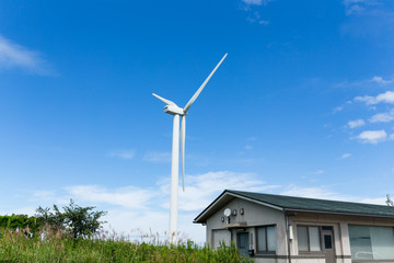 Wind turbine  and house