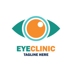 eye clinic / ophthalmic clinic / ophthalmology / optometrist icon with text space for your slogan / tagline, vector illustration