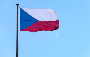 Naklejka na ściany i meble Flag of Czech Republic or Czech Republic Flag in Prague