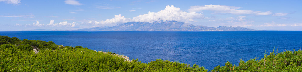 Fototapeta na wymiar Seascape taken on Zakynthos with Cefalonia in the background, Greece