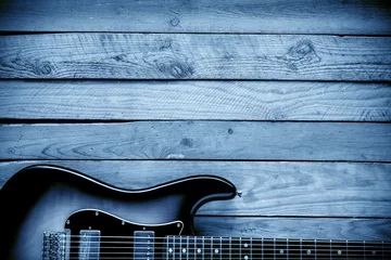 Keuken spatwand met foto blues guitar background © MIGUEL GARCIA SAAVED