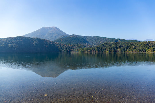 Lake saiko and mountain Fuji