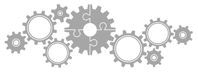 Gears Border Graphics Puzzle Grey