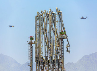 Engineering structures of the oil port and helicopters - Eilat, Israel - 145725935