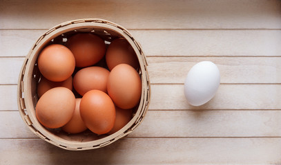 eggs in a basket - one different