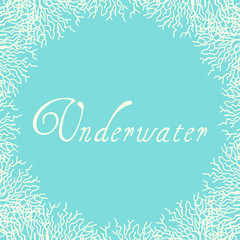 Sea life vector background with corals