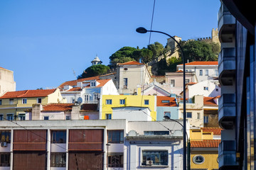 Beautiful street view of historic architectural in Lisbon, Portugal, Europe