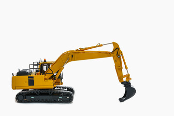 Excavator loader model on white background