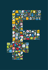 Business icons are grouped in "Swiss frank" form