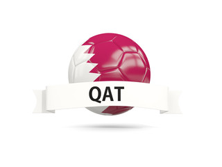 Football with flag of qatar