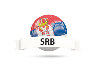 Football with flag of serbia