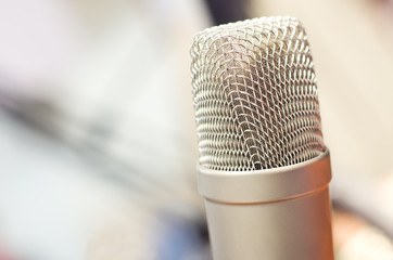 Radio studio broadcast microphone