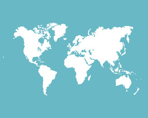 World map for infographic. Silhouette world map.