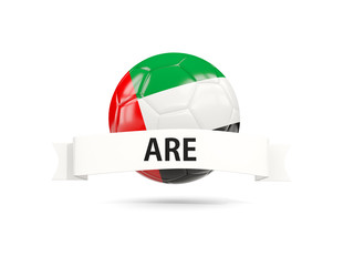 Football with flag of united arab emirates