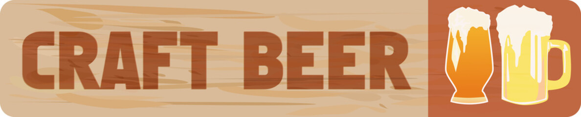 retro craft beer advertising sign, vector illustration,fictional artwork