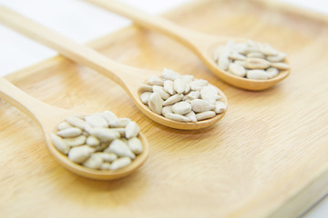 sunflower kernels in spoon