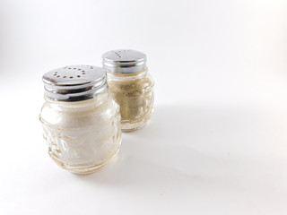 Jar with salt and pepper.