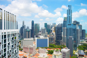 Fototapeta na wymiar Skyline of Singapore in daytime