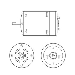 vector electric motor outline illustration.