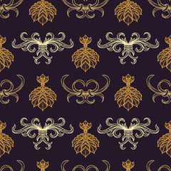 vector engraving vintage seamless pattern.
