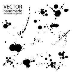 Set of abstract textures splatter brush vector