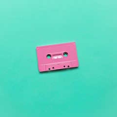 Audio cassette. Retro vibes Minimal art