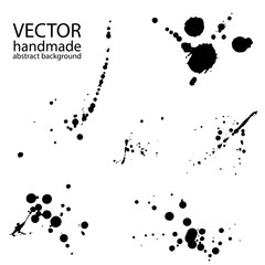 Set of abstract textures splatter brush vector