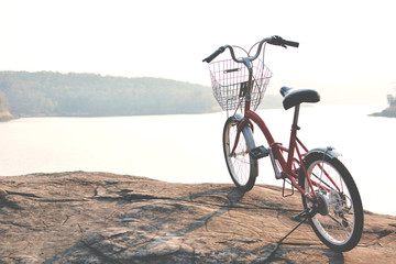 Fototapeta premium Hipster bicycle on nature background