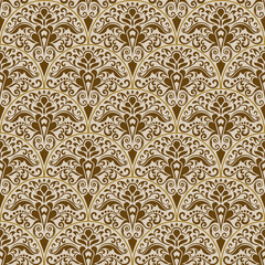 Fototapeta premium Seamless beige and brown floral background