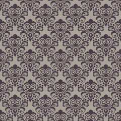 Seamless beige and brown floral wallpaper