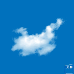 A cloud resembling a rooster. Vector illustration